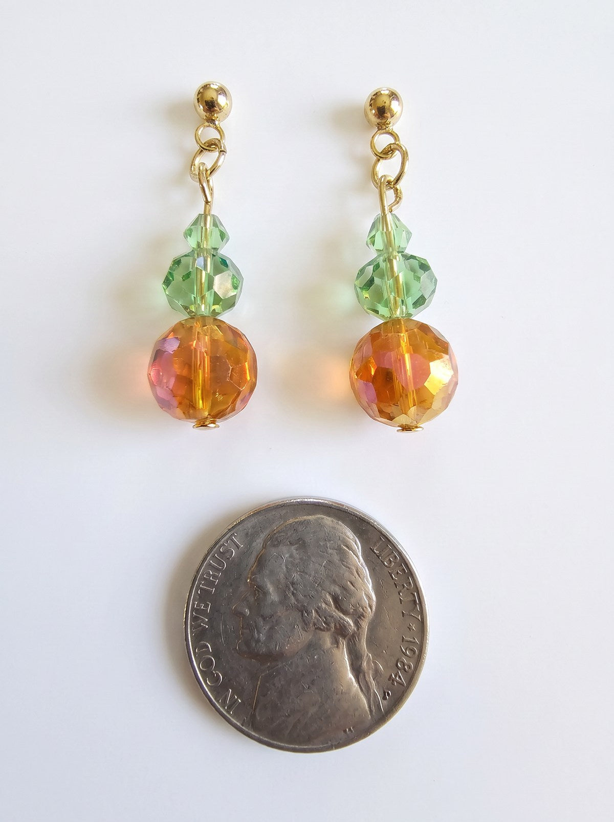 Crystal Pumpkin Dangle Earrings – 24K Gold Plated