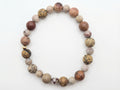 Chohua Jasper Bead Bracelet – Gold Accent – 7.5" Stretch