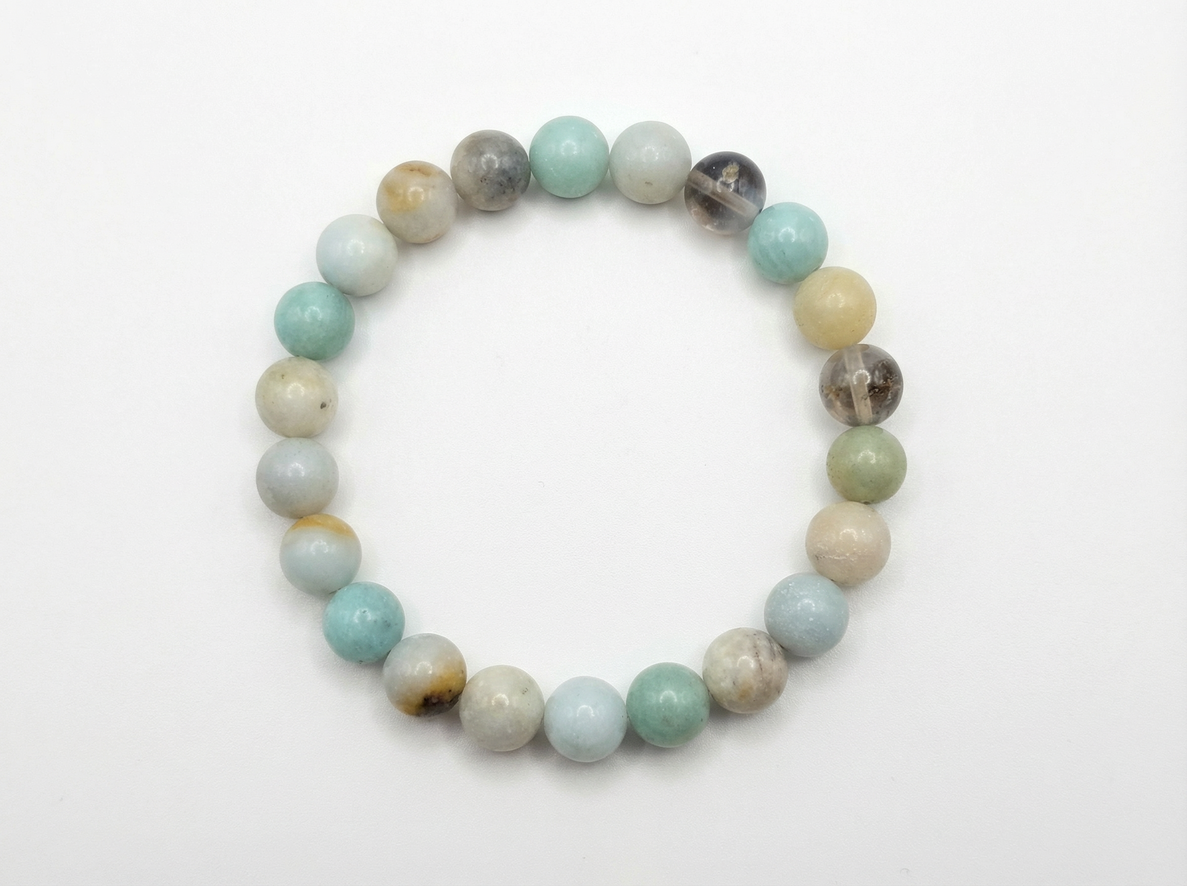 Amazonite Natural Stone Bead Bracelet – 8mm – 7.5" Stretch