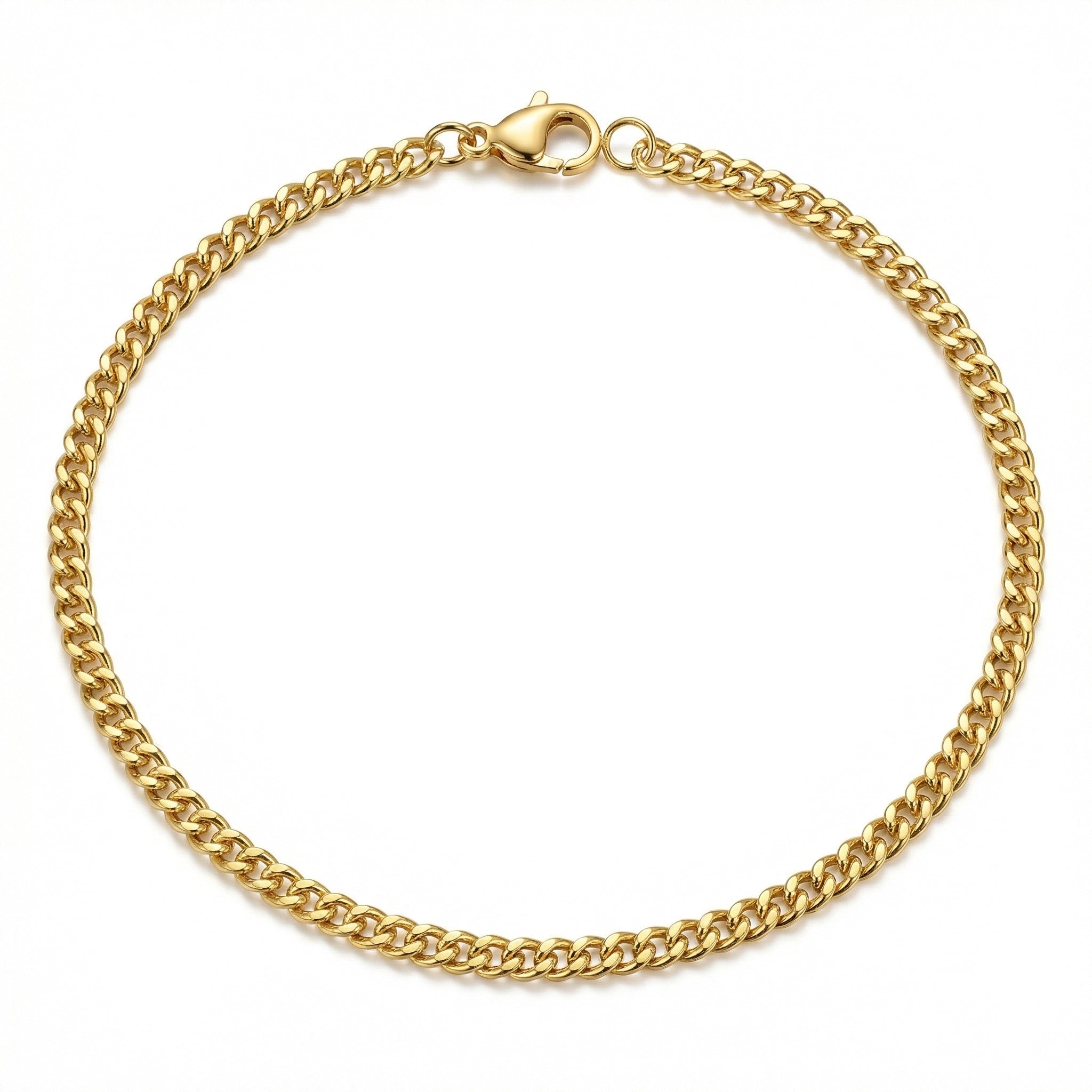 18K Gold-Plated Micro Cuban Link Bracelet - White Background