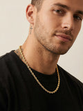 Men's 3mm Diamond Cut Twisted Rope Chain Necklace - 14K Gold Plated - Model