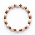 White Weathered Stone & Goldstone Bead Bracelet – 7.25"