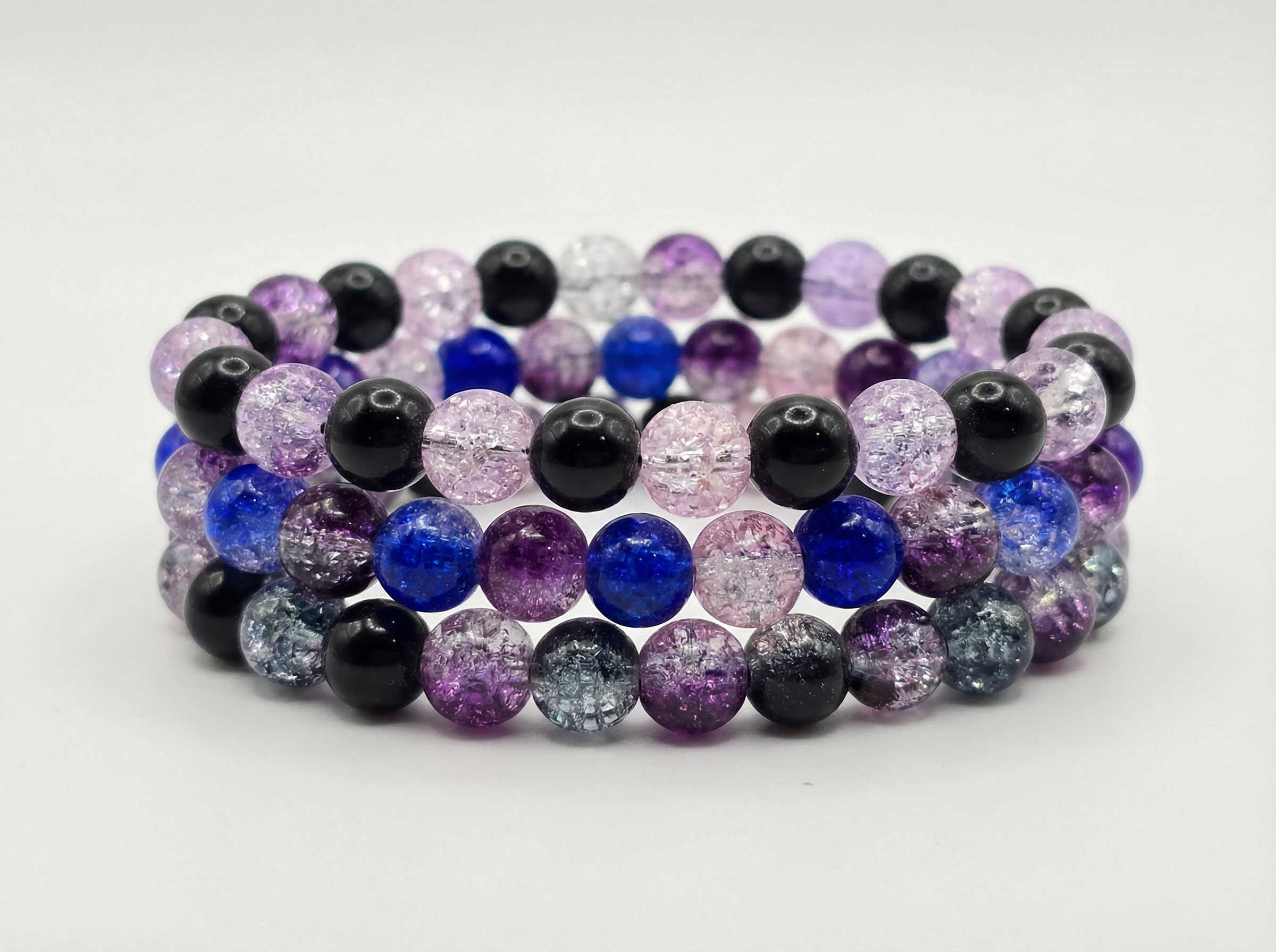 Midnight Glass Bead Bracelets – 6mm Stretch Bracelet – Choose Your Style