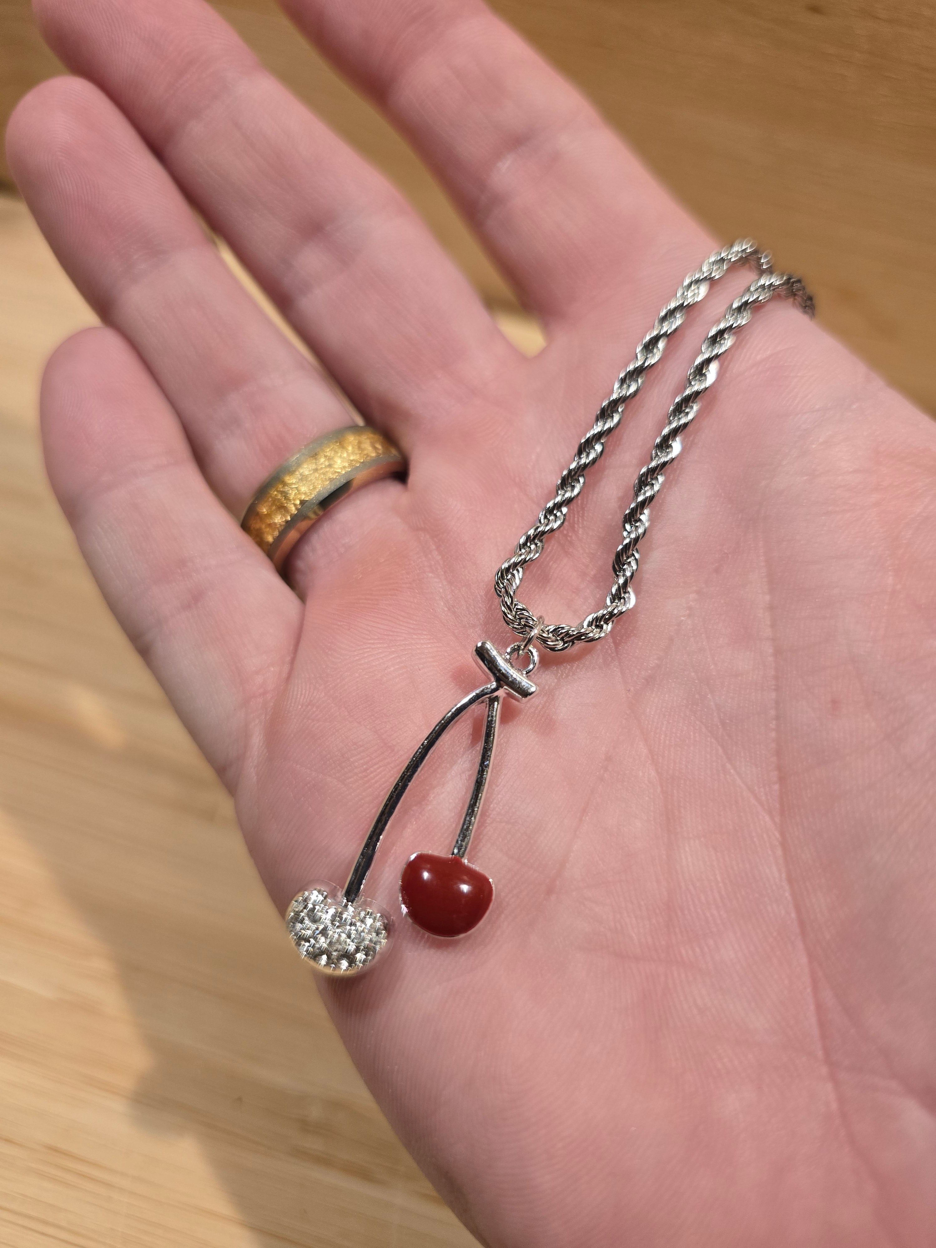 Stainless DC Rope Cherry Necklace