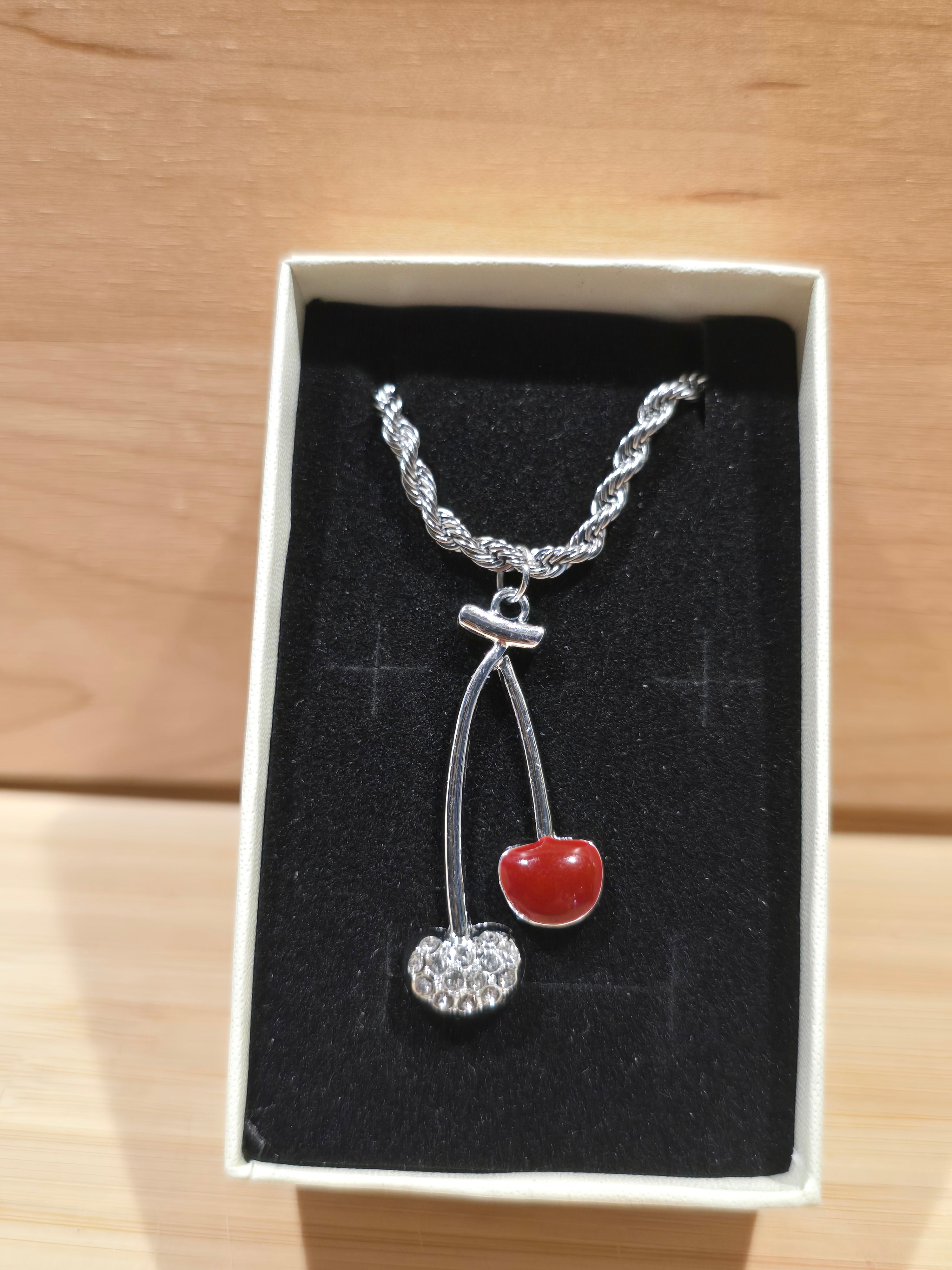 Stainless DC Rope Cherry Necklace